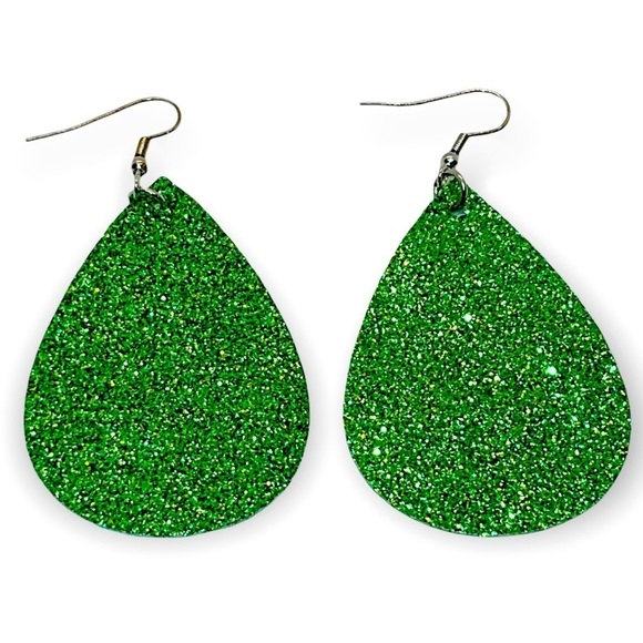 3 for $25 St. Patricks Day Faux Festive Leather Dangle Earrings - Picture 1 of 5